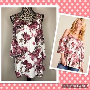 Floral Cold Shoulder Top
